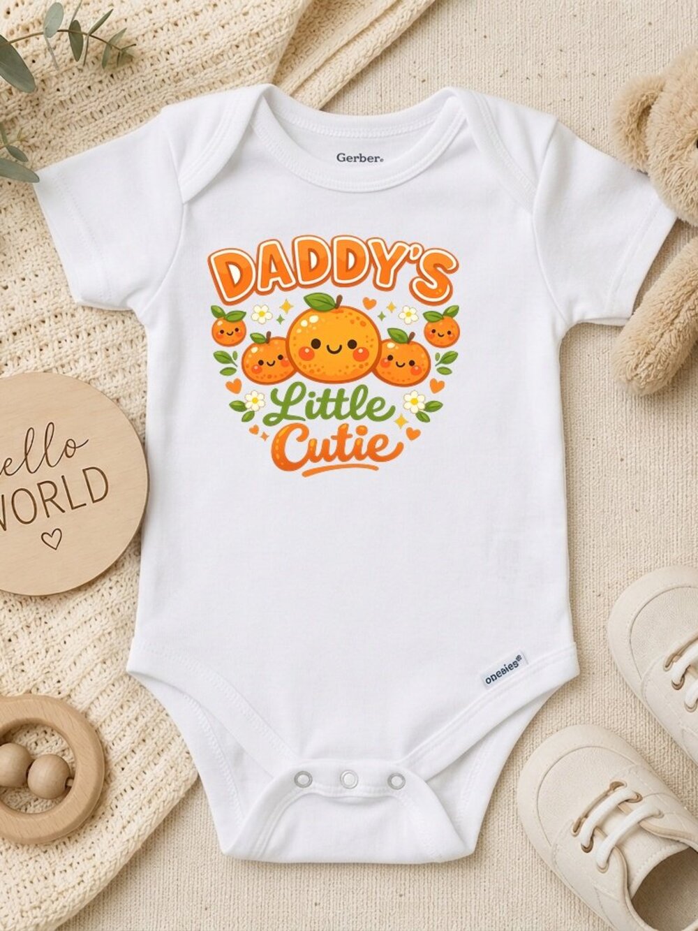 Daddy's Little Cutie Vintage Orange Summer Gift ONESIE®